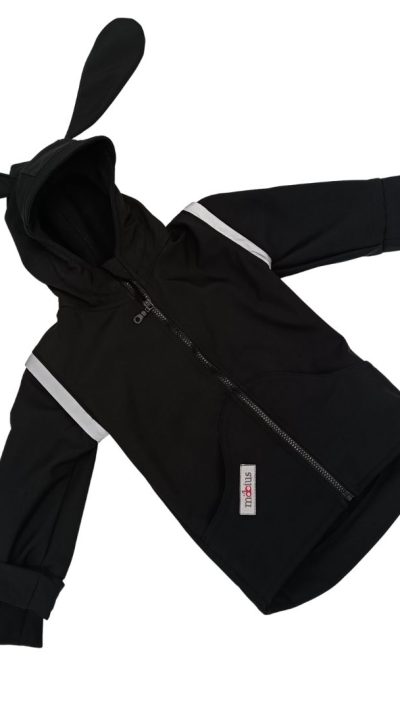 Möbius Gyerek softshell kabát / levehető ujjal-mellénnyé alakítható - Fekete nyúl